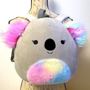 💐 Cute Squishmallows Kelina the Koala 14” Plush Backpack Grey/Multi